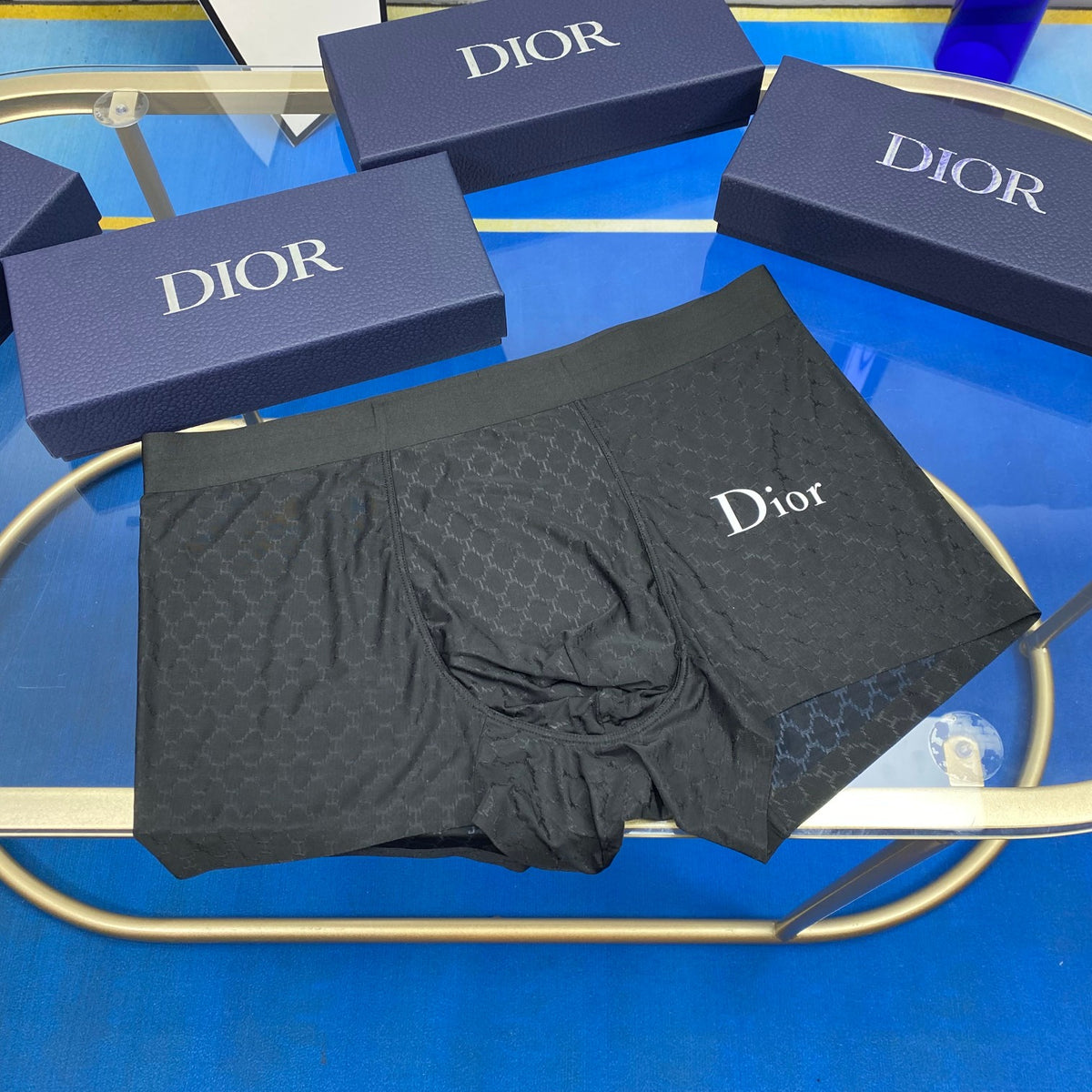 Dior Boxed Grey Blue Green Wordmarks Boxer Briefs, image 5