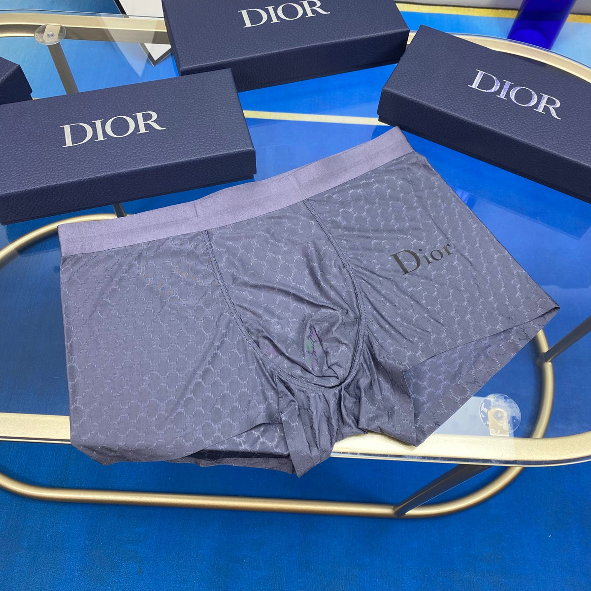 Dior Boxed Grey Blue Green Wordmarks Boxer Briefs, image 6