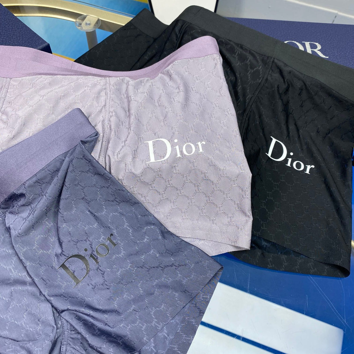 Dior Boxed Grey Blue Green Wordmarks Boxer Briefs, image 8