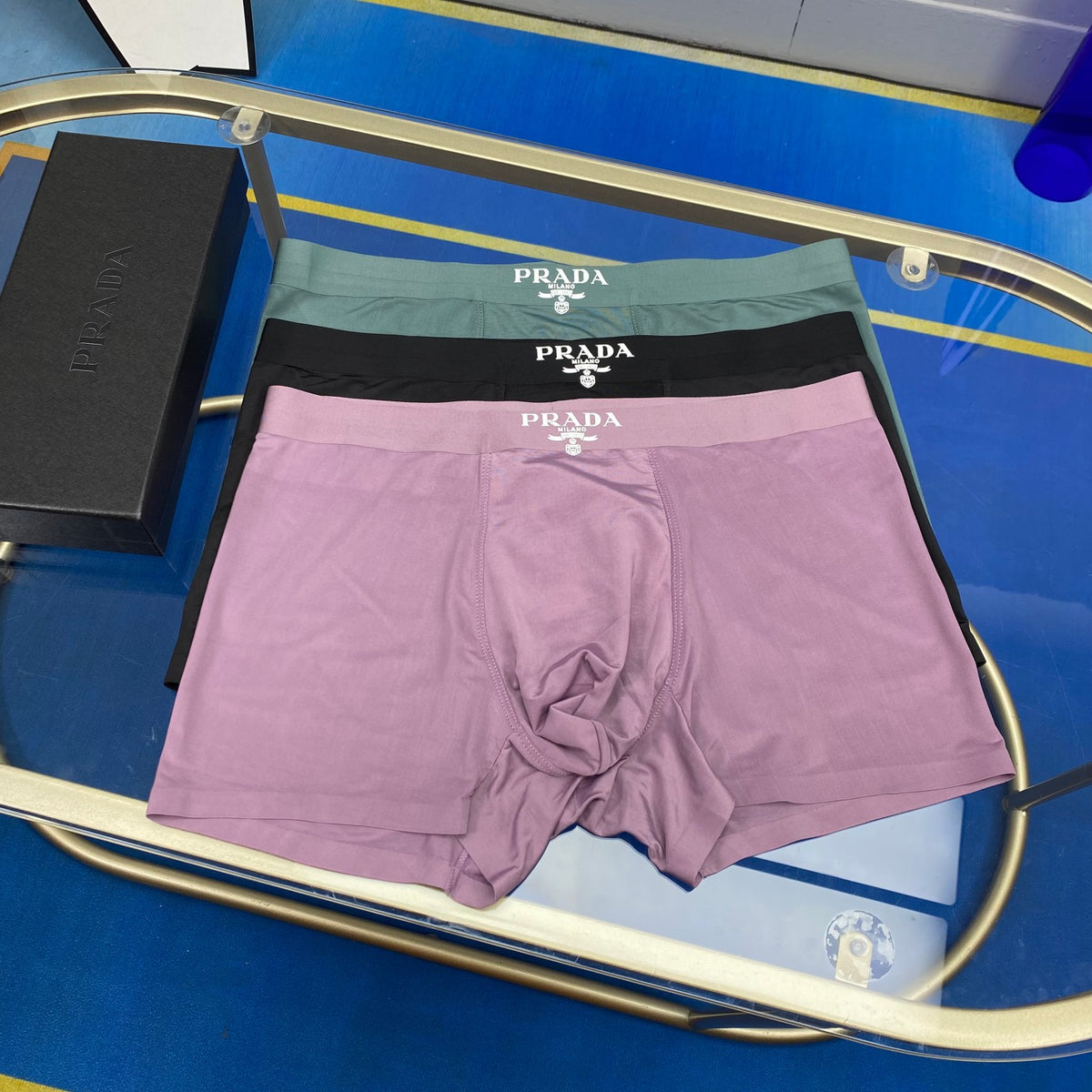 Prada Pink Dark Contrast Waist Boxer Briefs, image 1