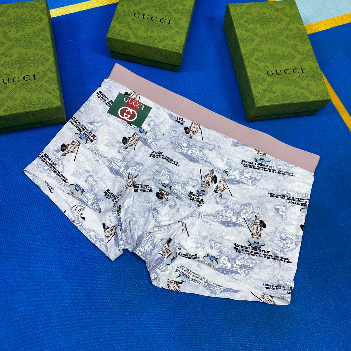 Gucci Blue Dense Pattern Folded Stack Boxer Briefs, image 5