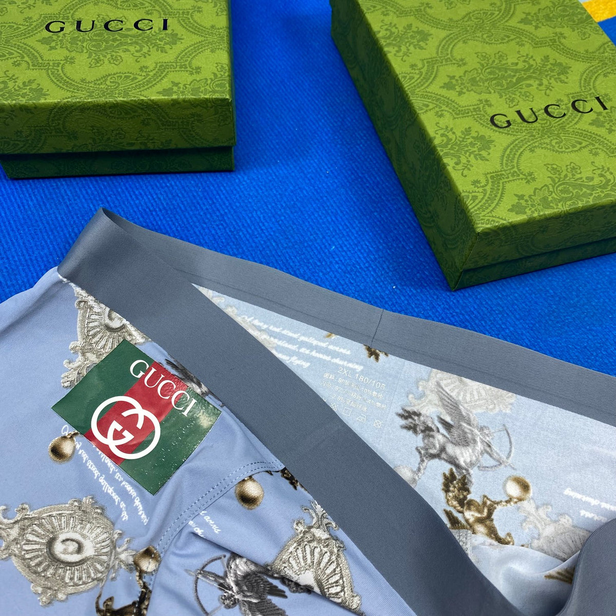Gucci Blue Dense Pattern Folded Stack Boxer Briefs, image 8
