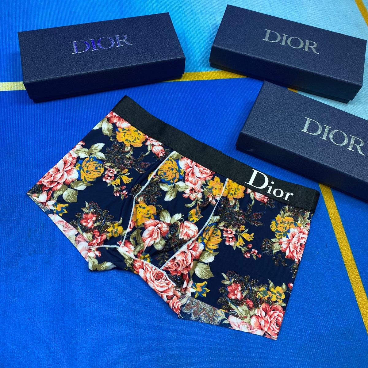 Dior Black Bright Dense Floral Print Boxer Briefs, image 1