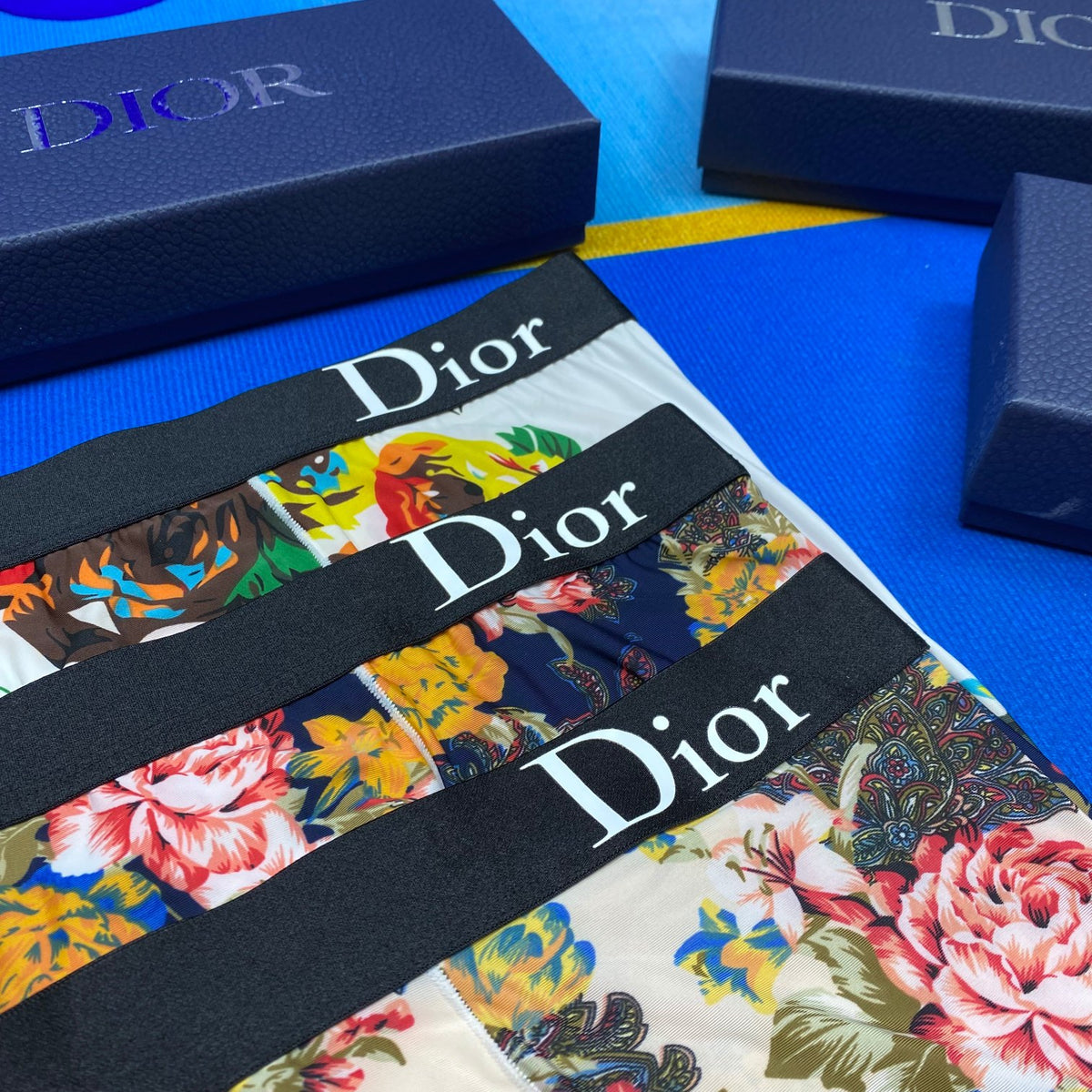 Dior Black Bright Dense Floral Print Boxer Briefs, image 8