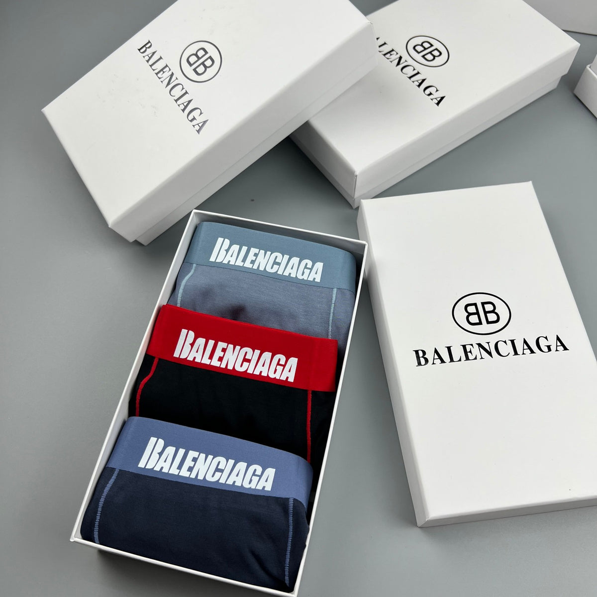 Balenciaga Black Red Contrast Waist Seam Boxer Briefs, image 9