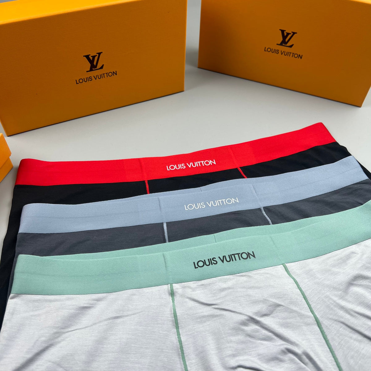 Louis Vuitton Navy Red Contrast Front Seam Boxer Briefs, image 6