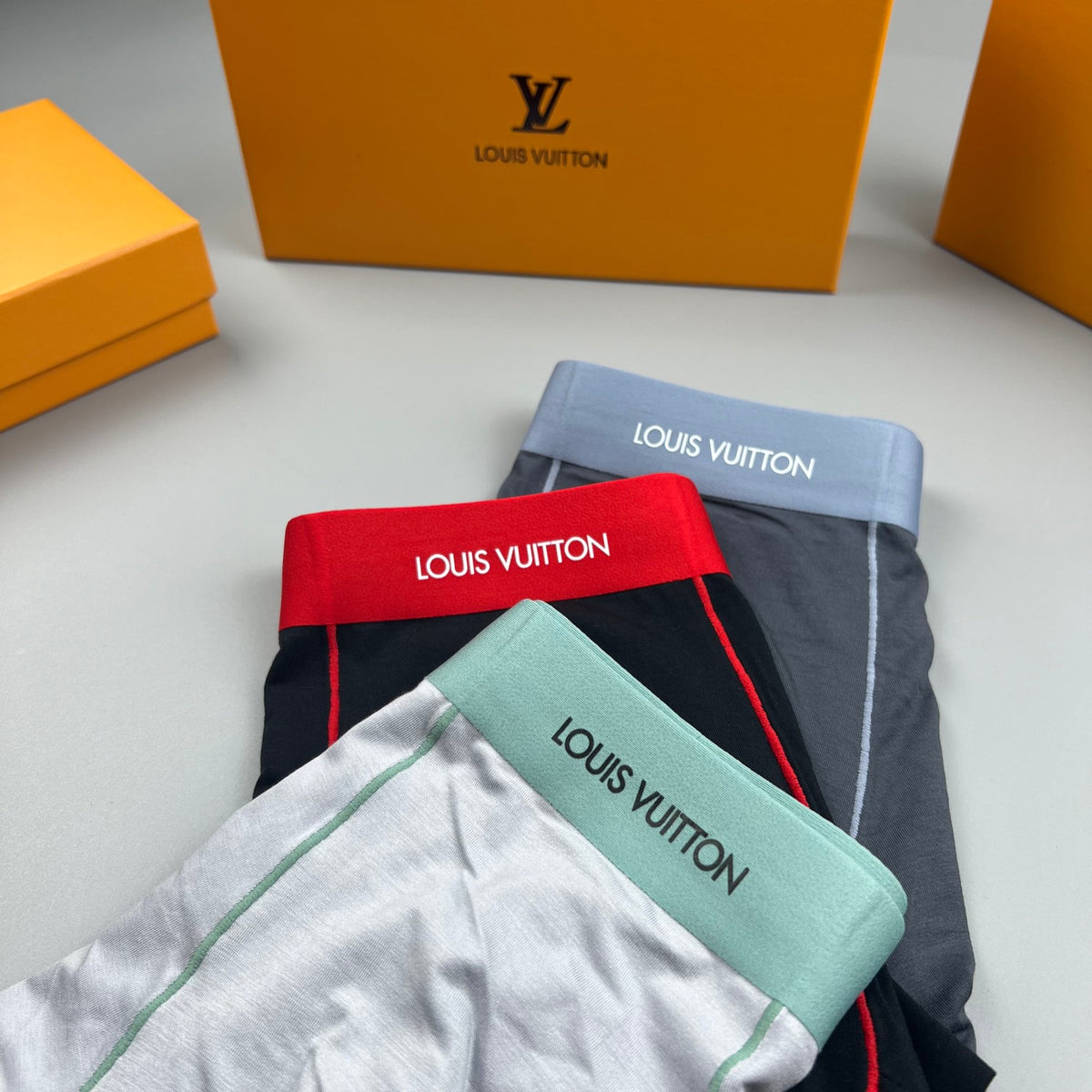 Louis Vuitton Navy Red Contrast Front Seam Boxer Briefs, image 7