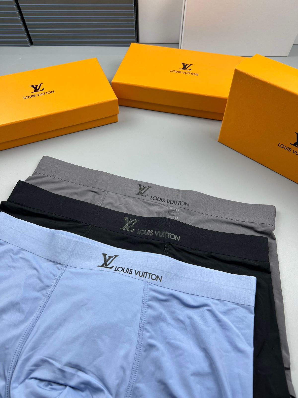 Louis Vuitton Pale Blue Broad Blue Waist Boxer Briefs, image 5
