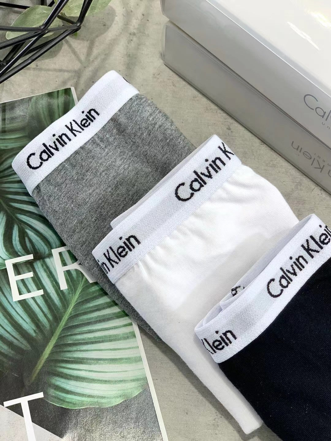 Calvin Klein White Grey Broad Bands Women's Briefs, image 1