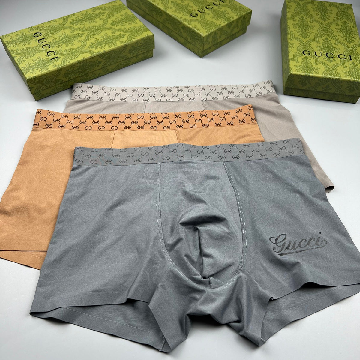 Gucci Grey Dark Tonal Leg Letters Boxer Briefs, image 8