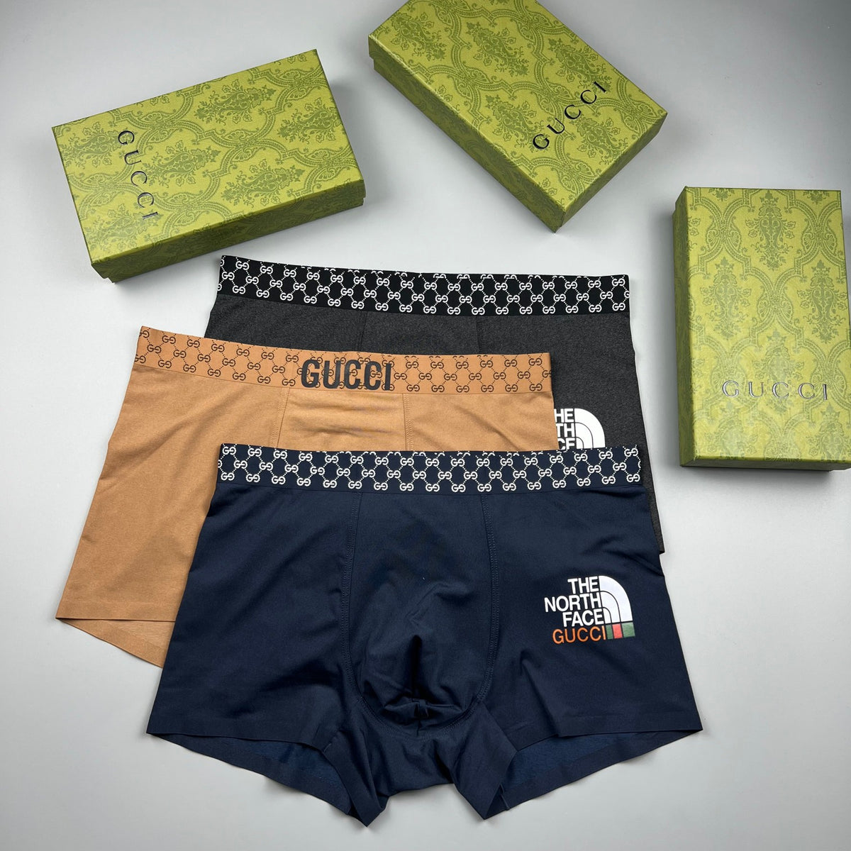 Gucci Black Checker Waist Gold Emblem Boxer Briefs, image 5