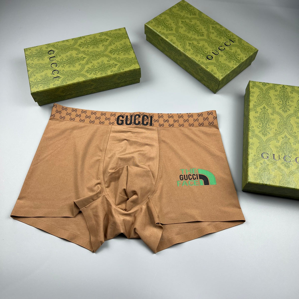 Gucci Black Checker Waist Gold Emblem Boxer Briefs, image 3