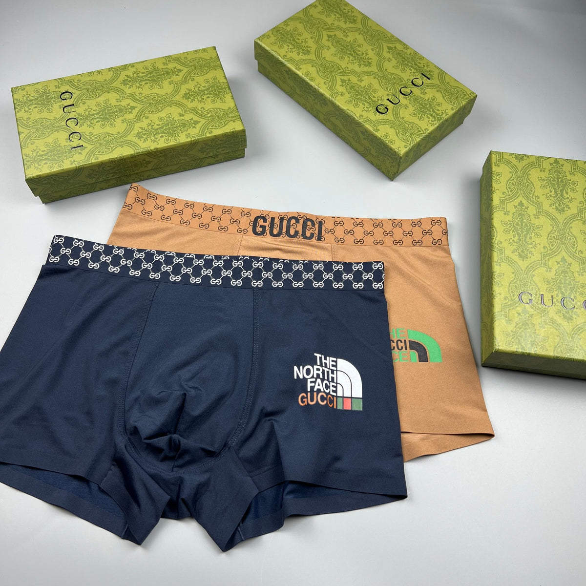 Gucci Black Checker Waist Gold Emblem Boxer Briefs, image 4