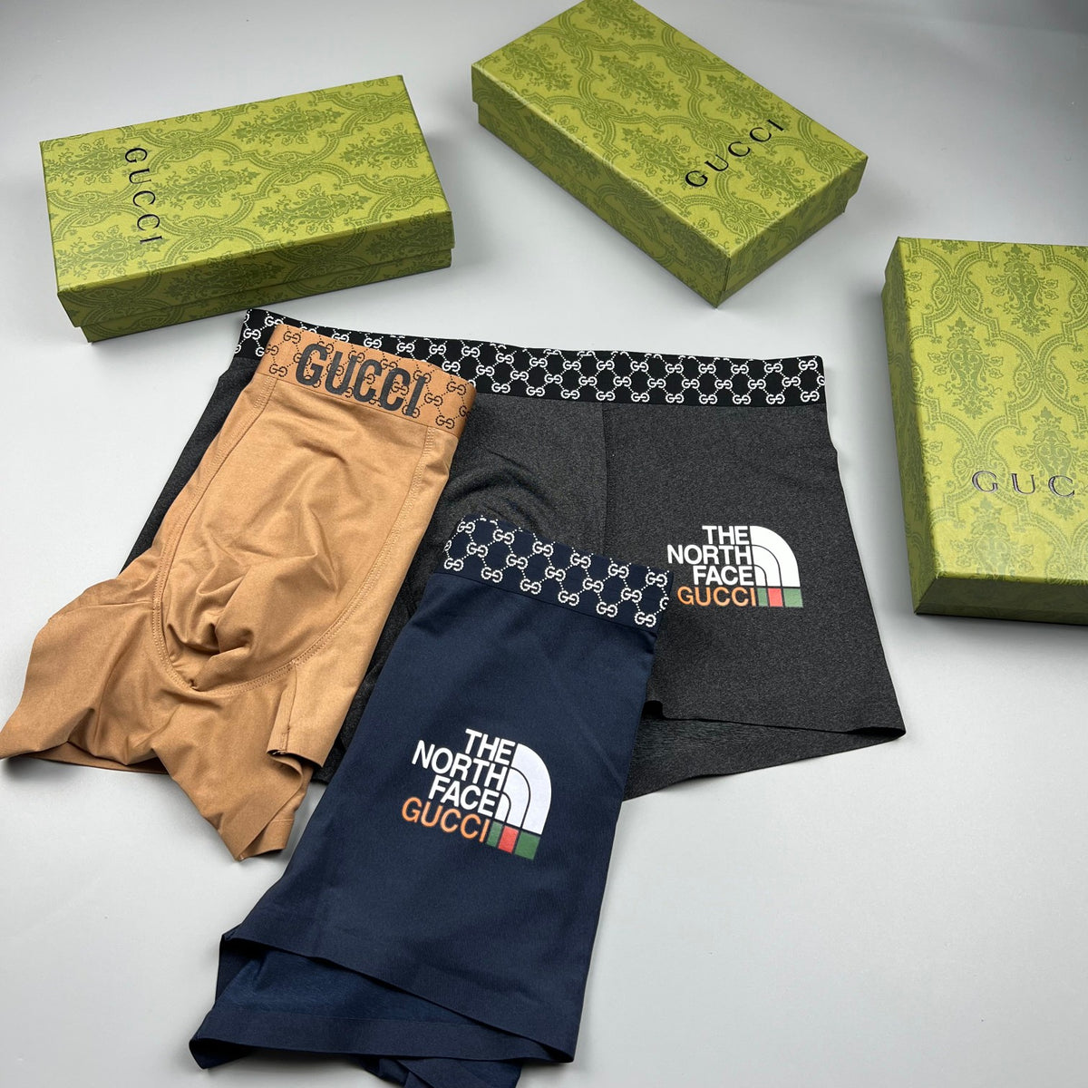 Gucci Black Checker Waist Gold Emblem Boxer Briefs, image 7