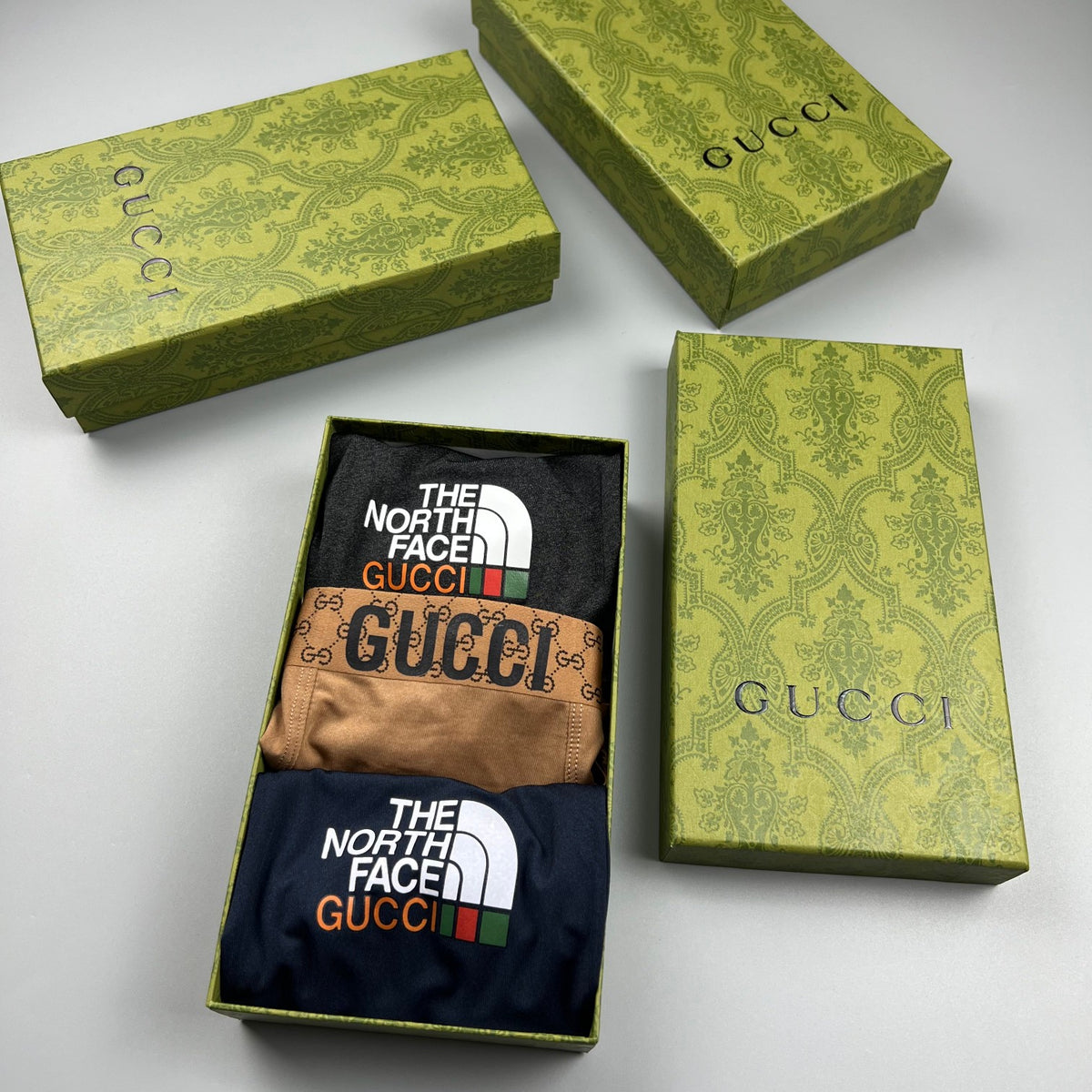 Gucci Black Checker Waist Gold Emblem Boxer Briefs, image 9