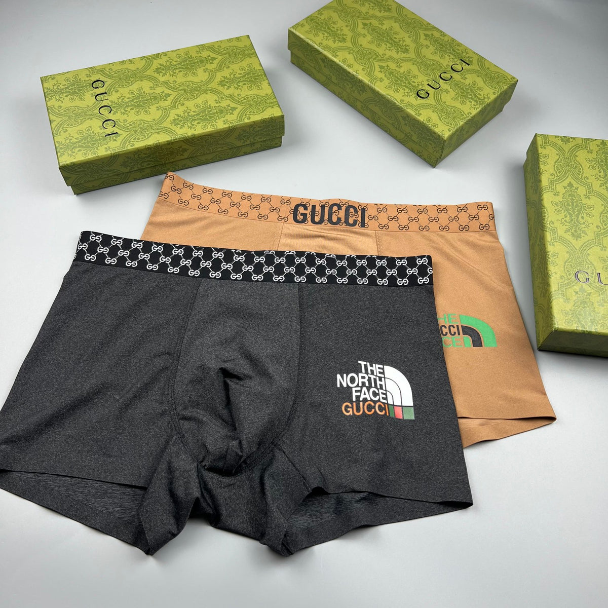 Gucci Black Checker Waist Gold Emblem Boxer Briefs, image 6