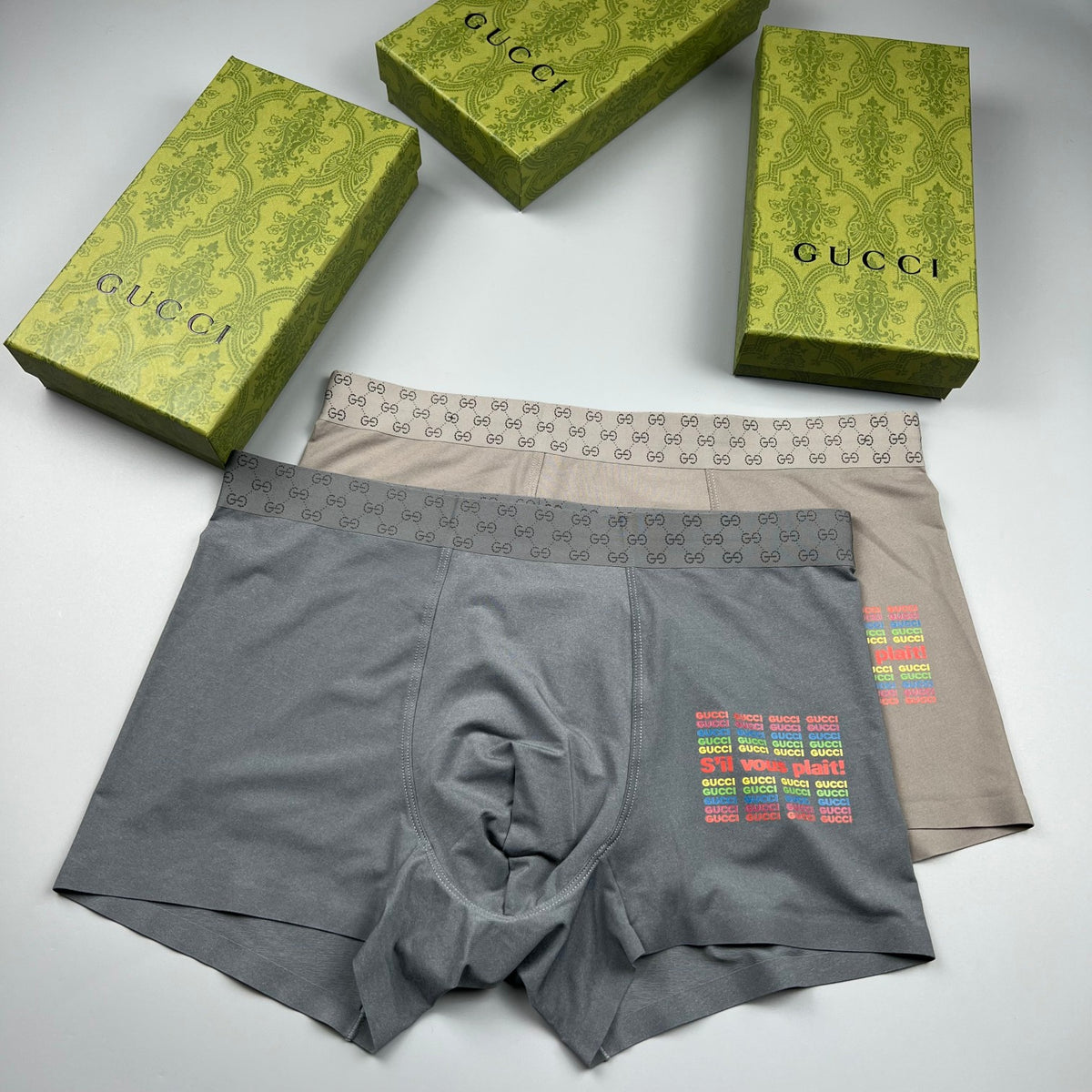Gucci Navy Checkerboard Multicolour Patch Boxer Briefs, image 4