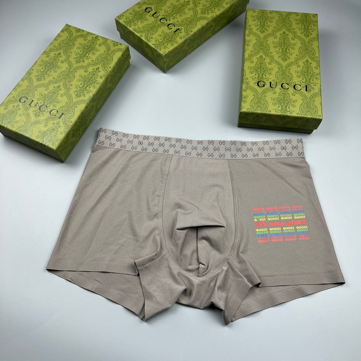 Gucci Navy Checkerboard Multicolour Patch Boxer Briefs, image 3