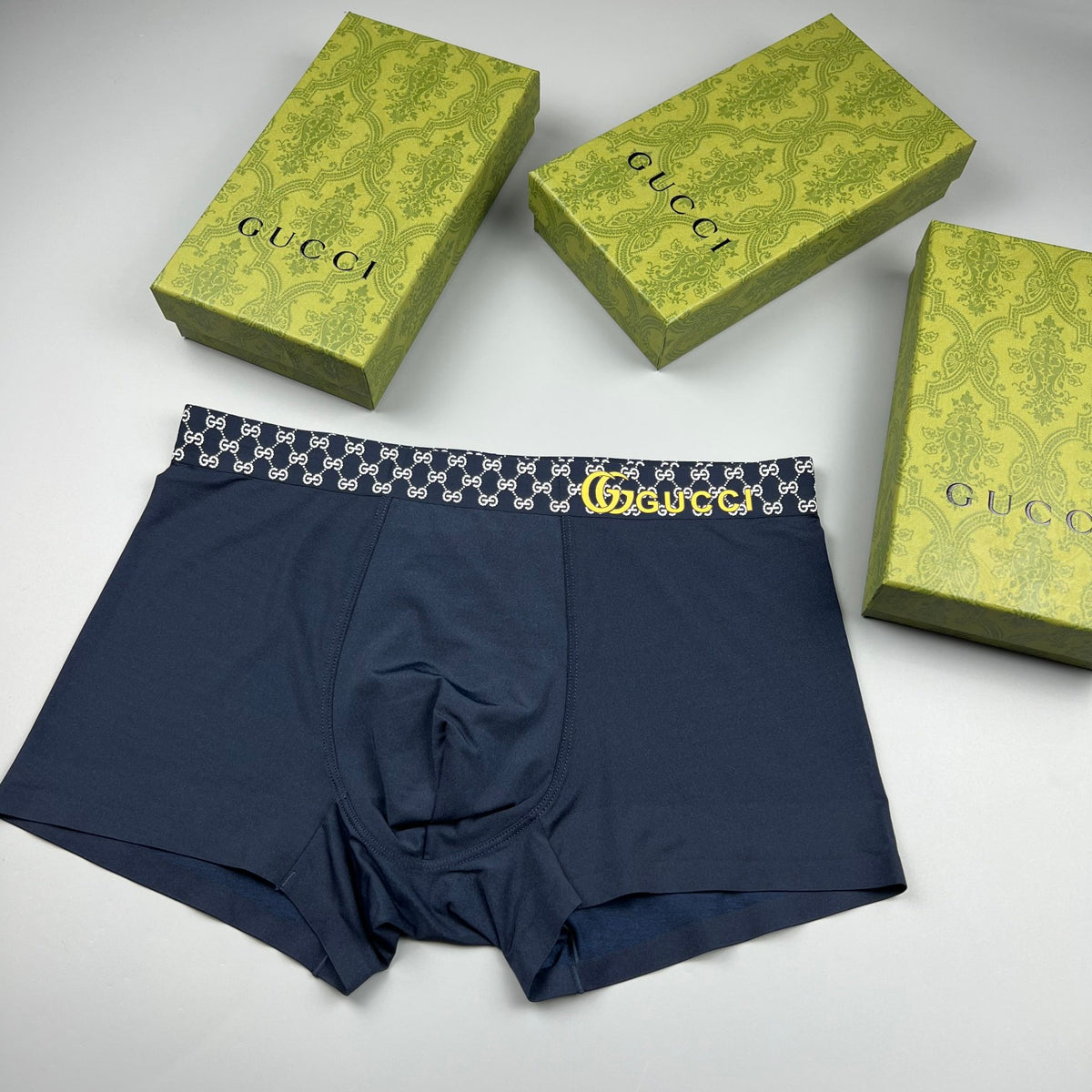 Gucci Grey Small Gold Waist Letters Boxer Briefs, image 2