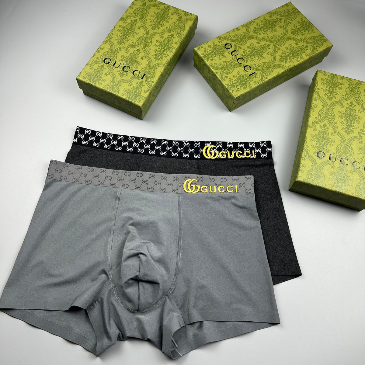 Gucci Grey Small Gold Waist Letters Boxer Briefs, image 4
