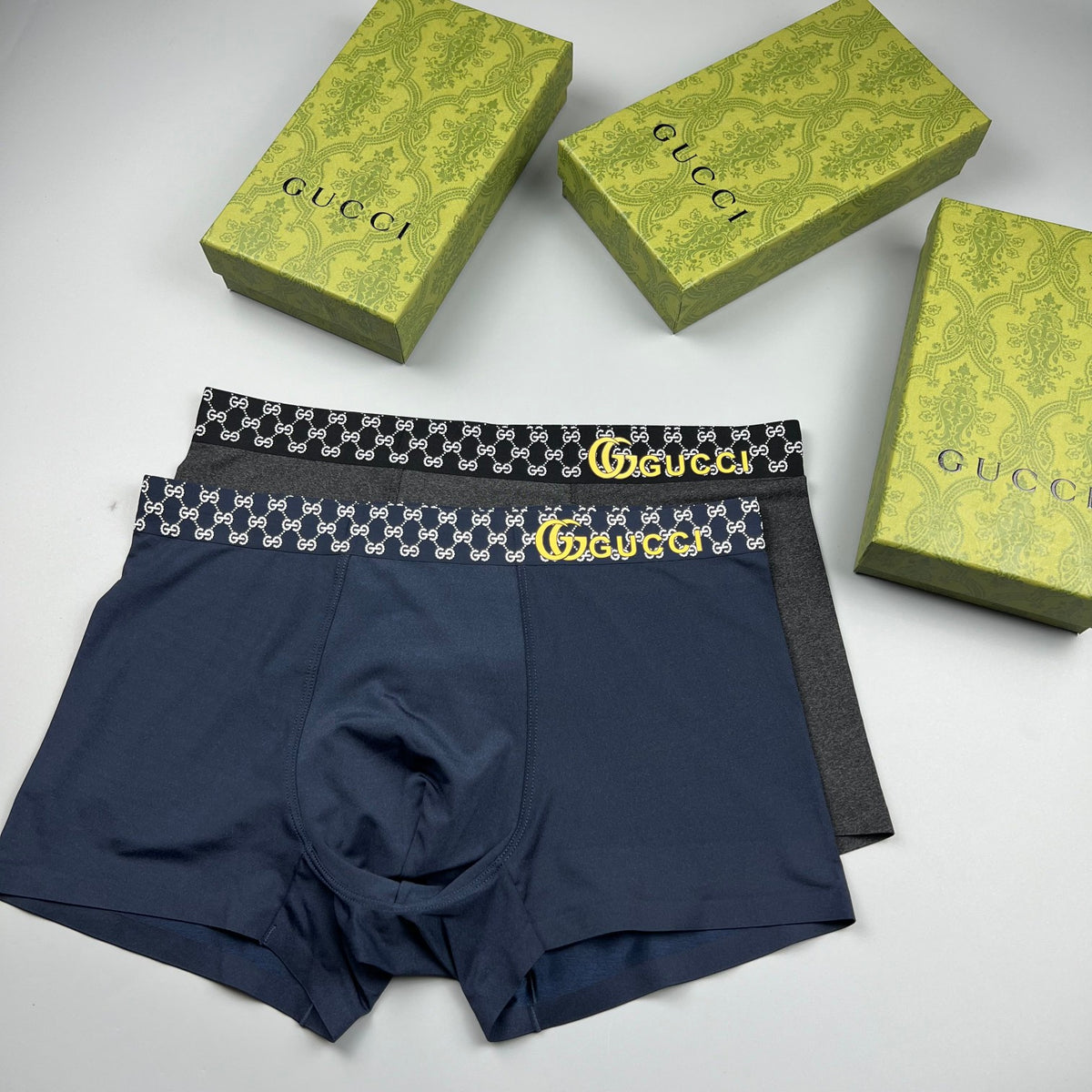 Gucci Grey Small Gold Waist Letters Boxer Briefs, image 6