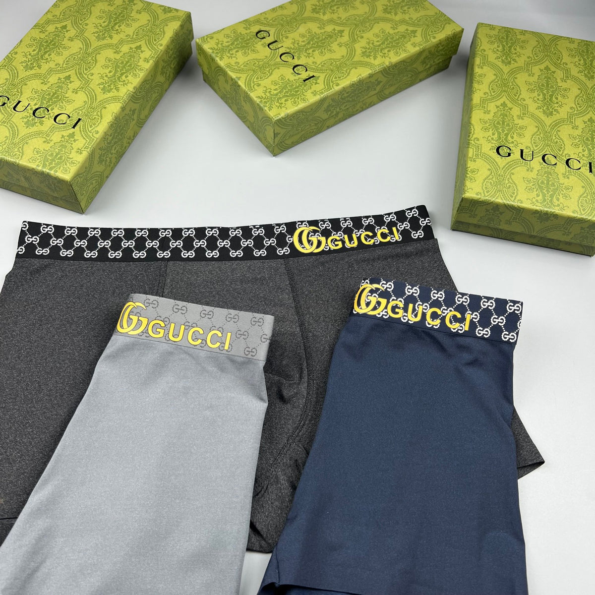 Gucci Grey Small Gold Waist Letters Boxer Briefs, image 5