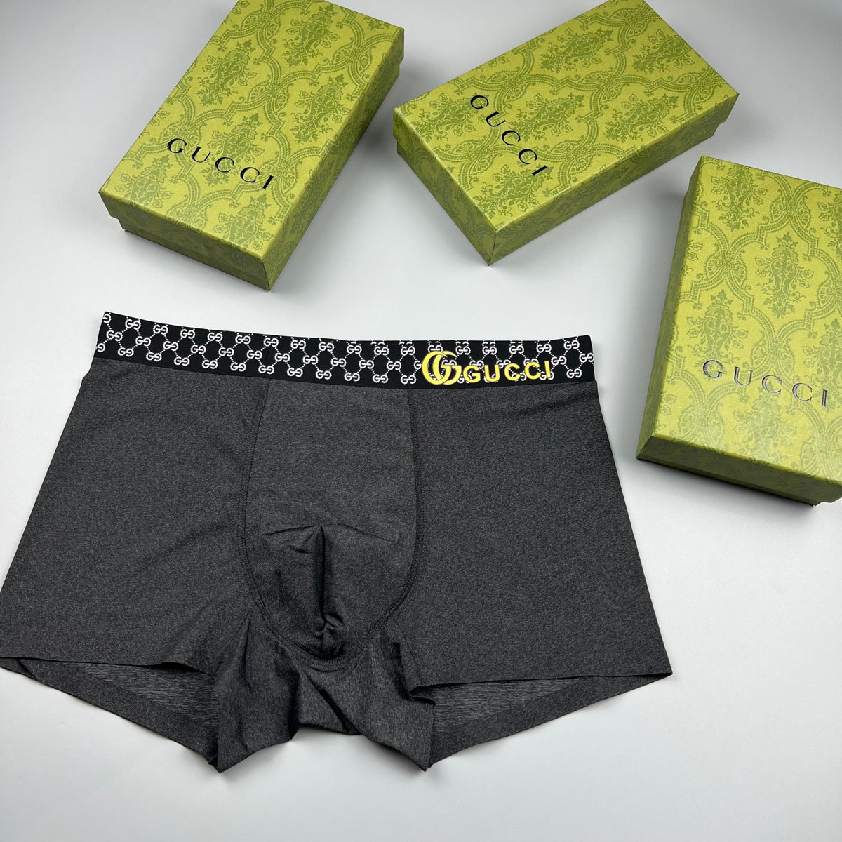 Gucci Grey Small Gold Waist Letters Boxer Briefs, image 3