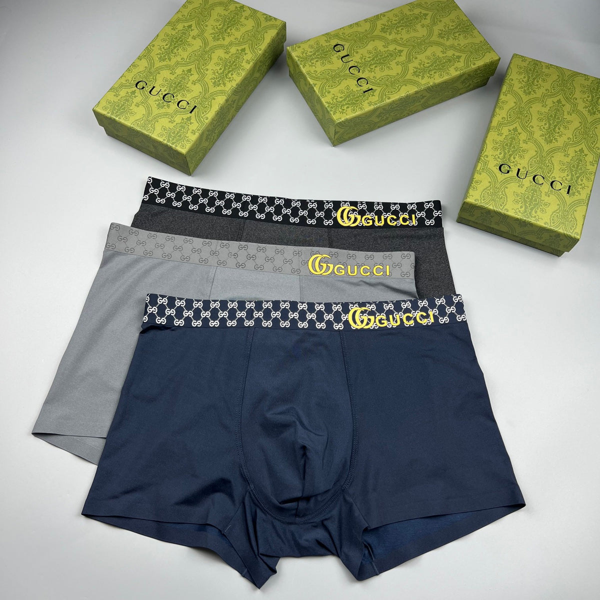 Gucci Grey Small Gold Waist Letters Boxer Briefs, image 7
