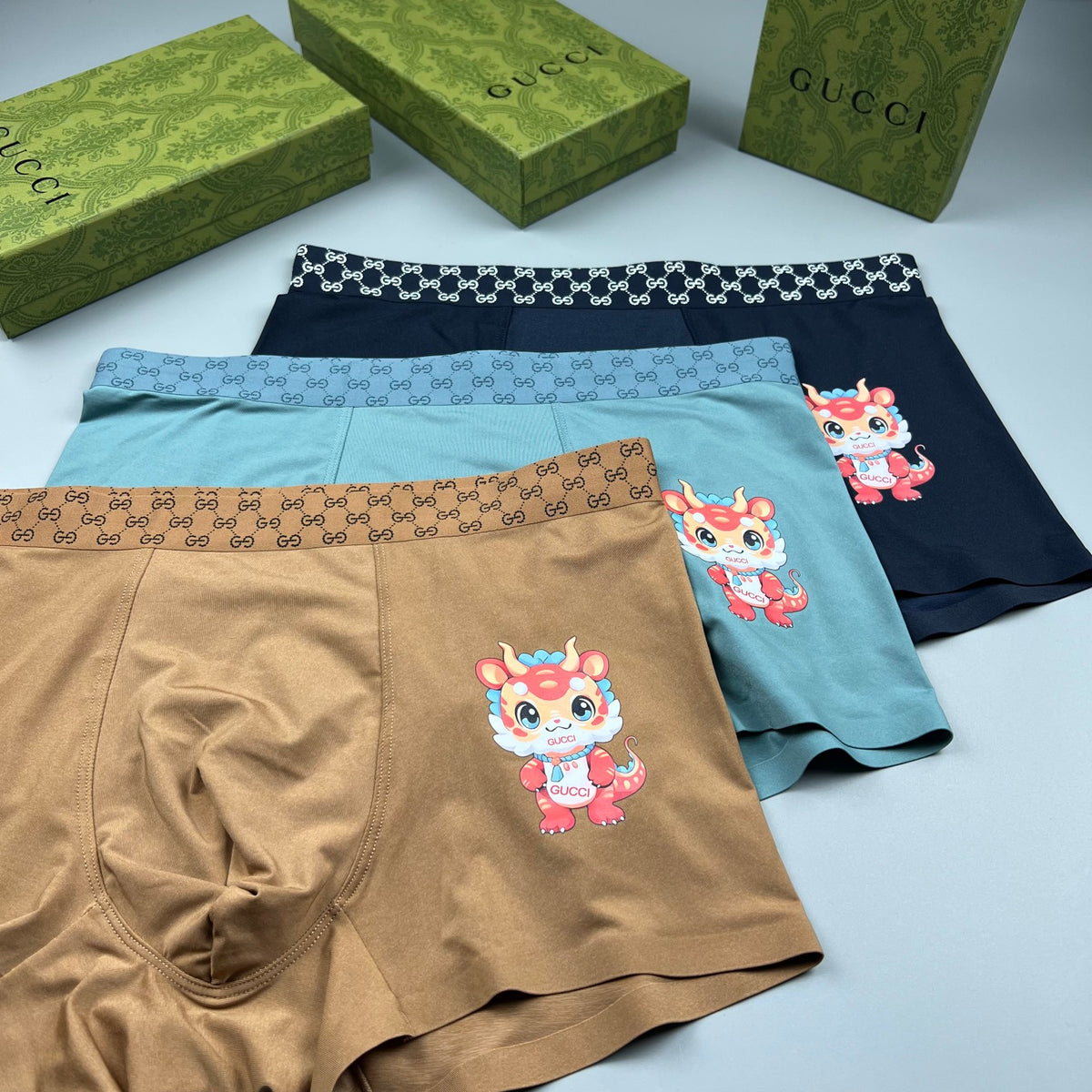 Gucci Brown Small Cartoon Flower Boxer Briefs, image 4