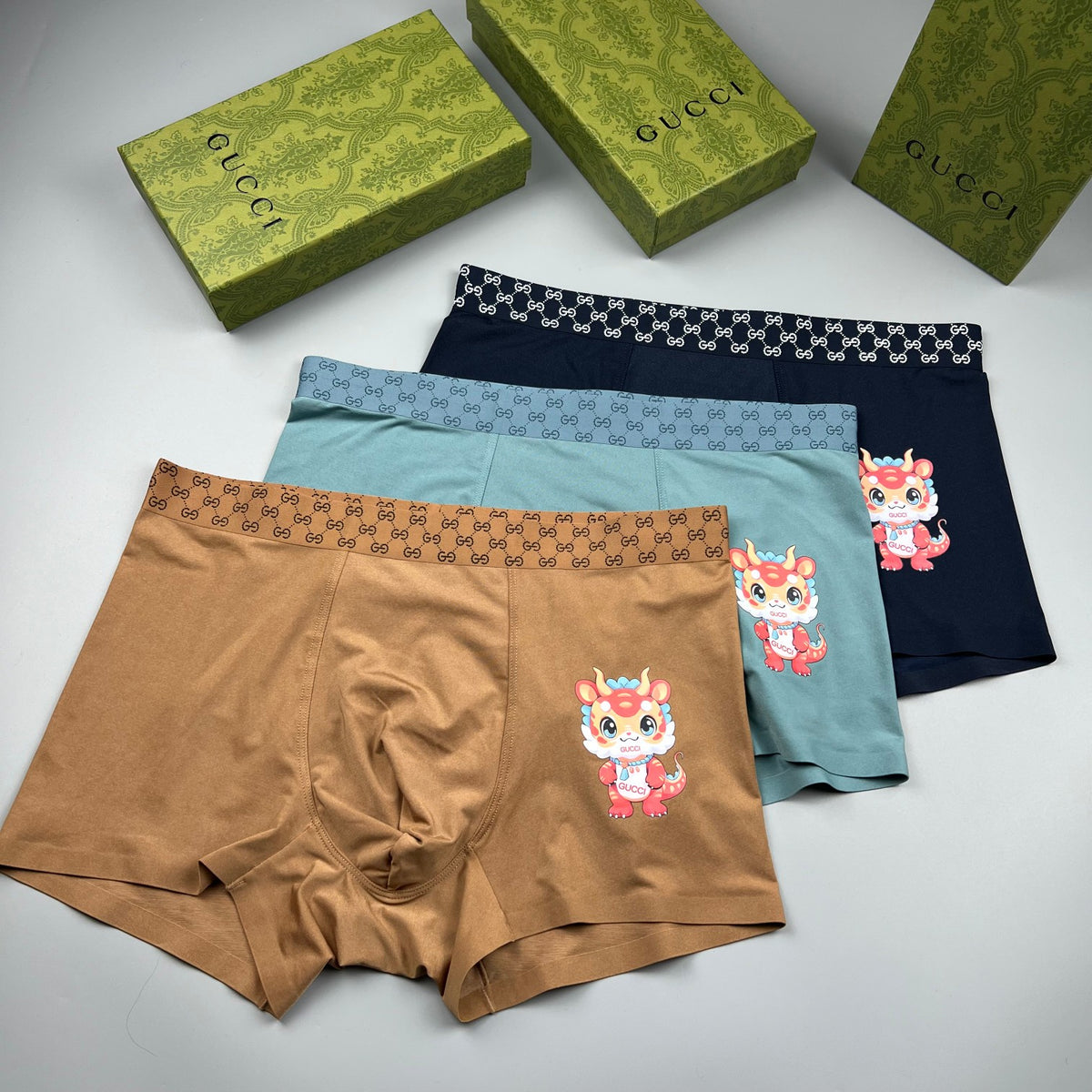 Gucci Brown Small Cartoon Flower Boxer Briefs, image 5