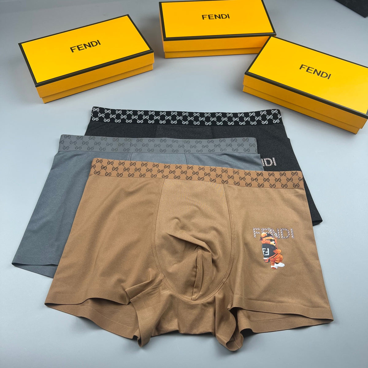 Fendi Grey Small Colourful Character Boxer Briefs, image 6