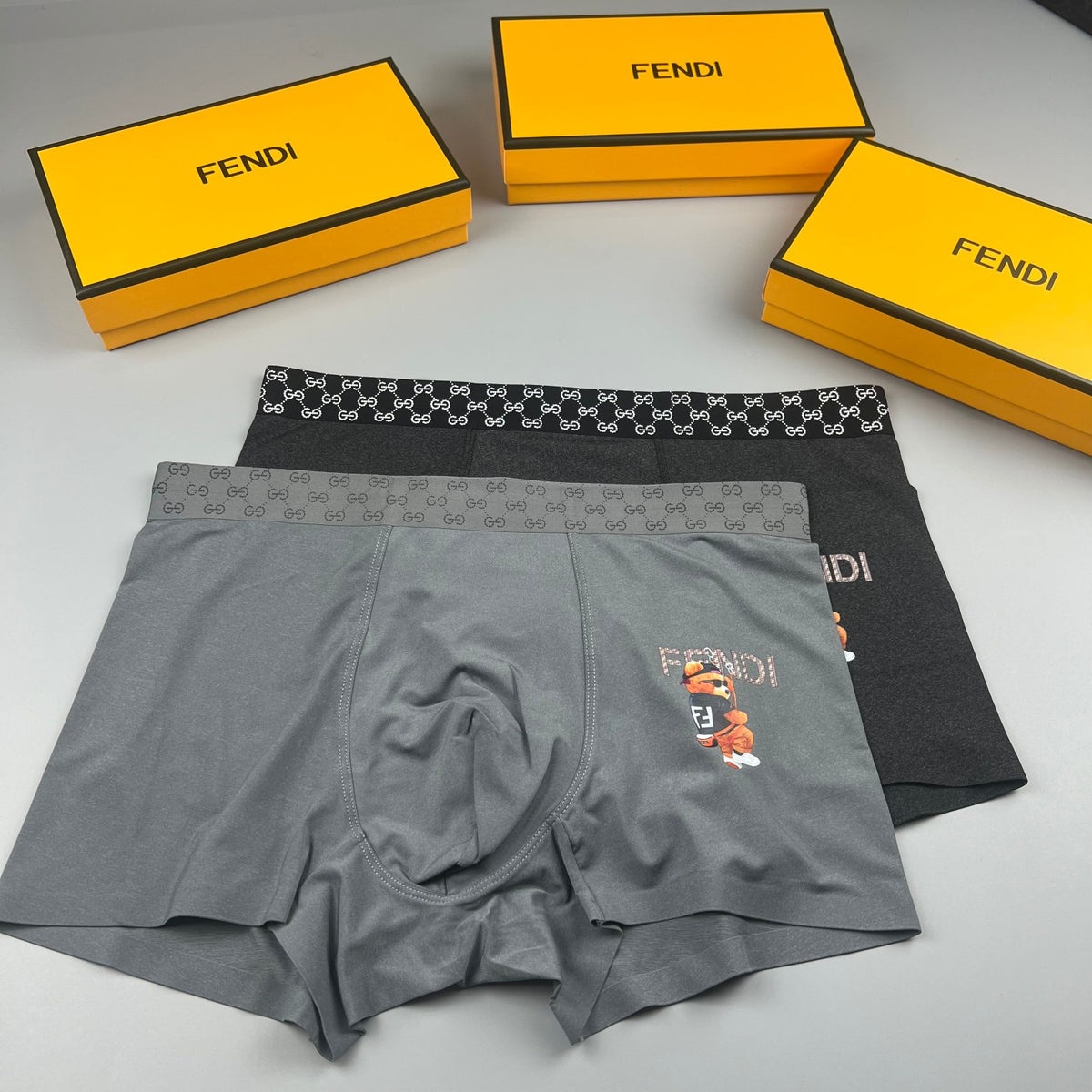 Fendi Grey Small Colourful Character Boxer Briefs, image 5