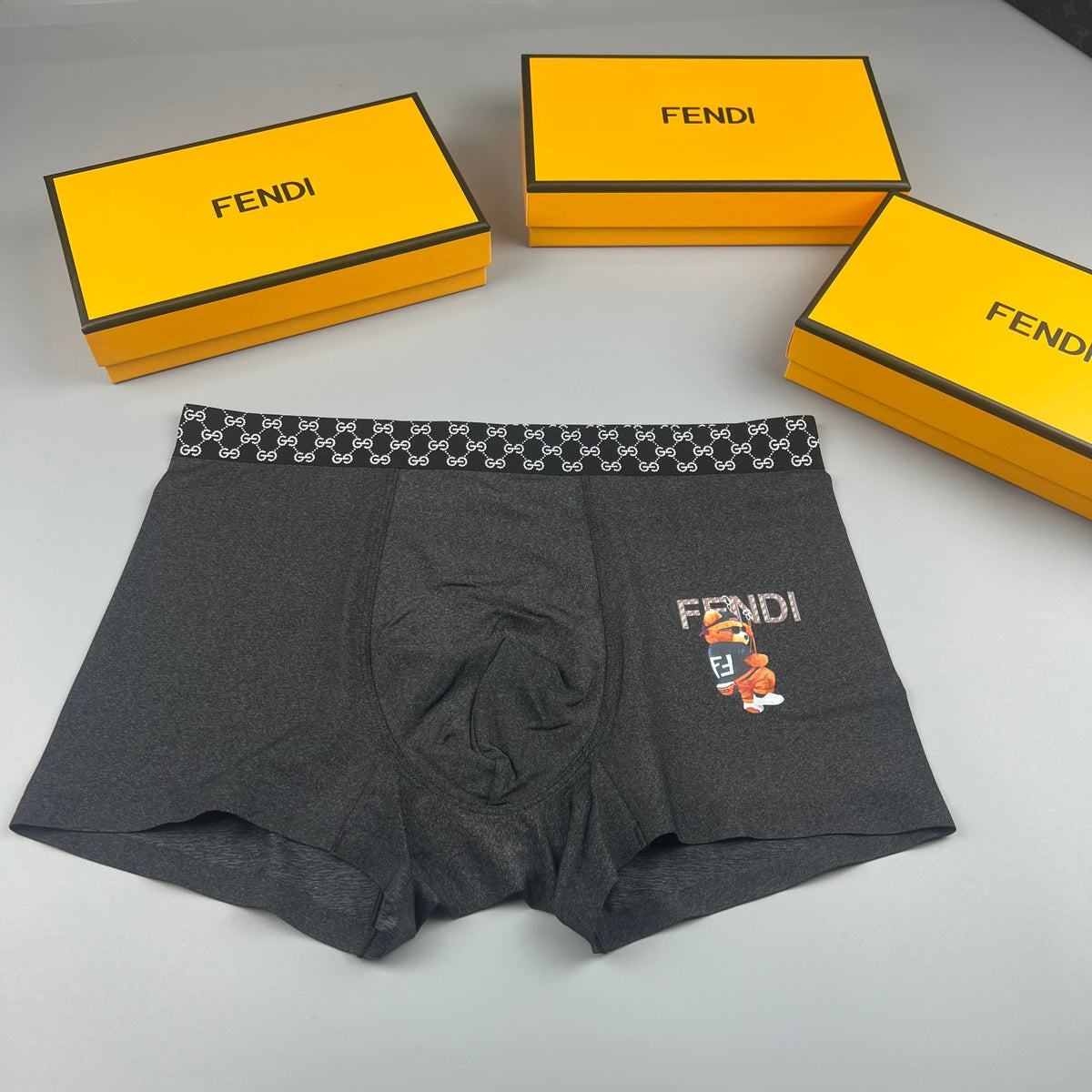 Fendi Grey Small Colourful Character Boxer Briefs, image 2