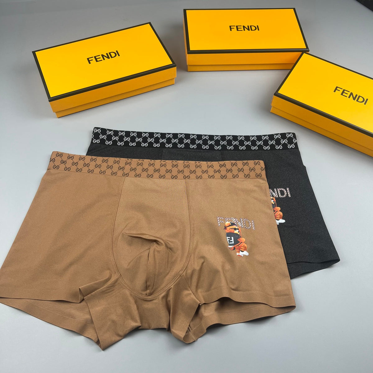 Fendi Grey Small Colourful Character Boxer Briefs, image 4