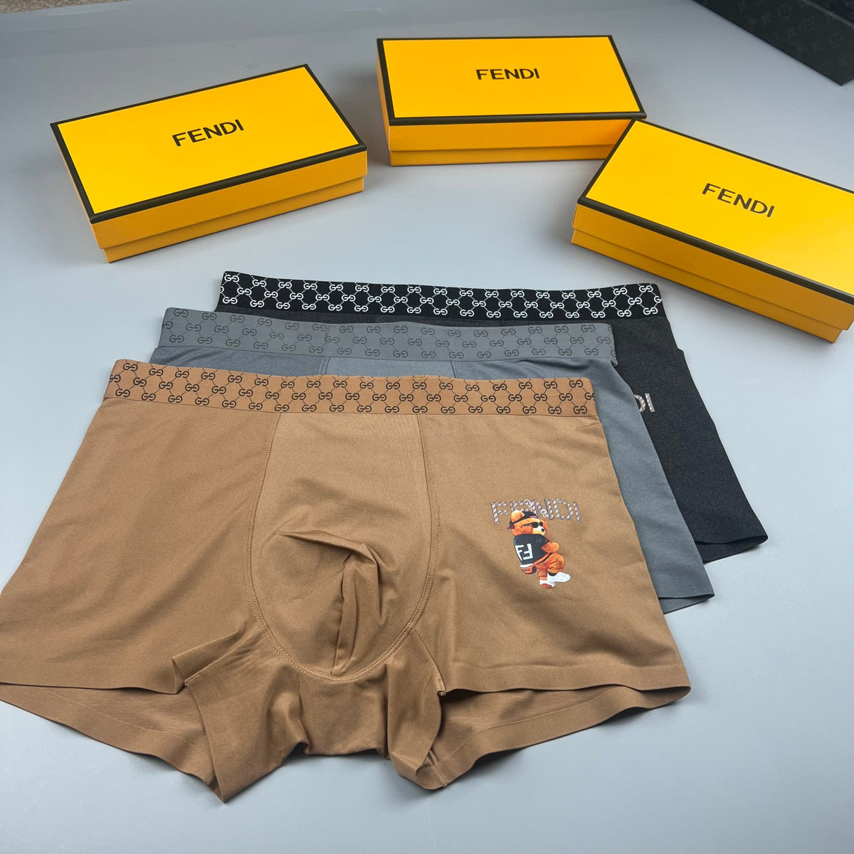 Fendi Grey Small Colourful Character Boxer Briefs, image 7