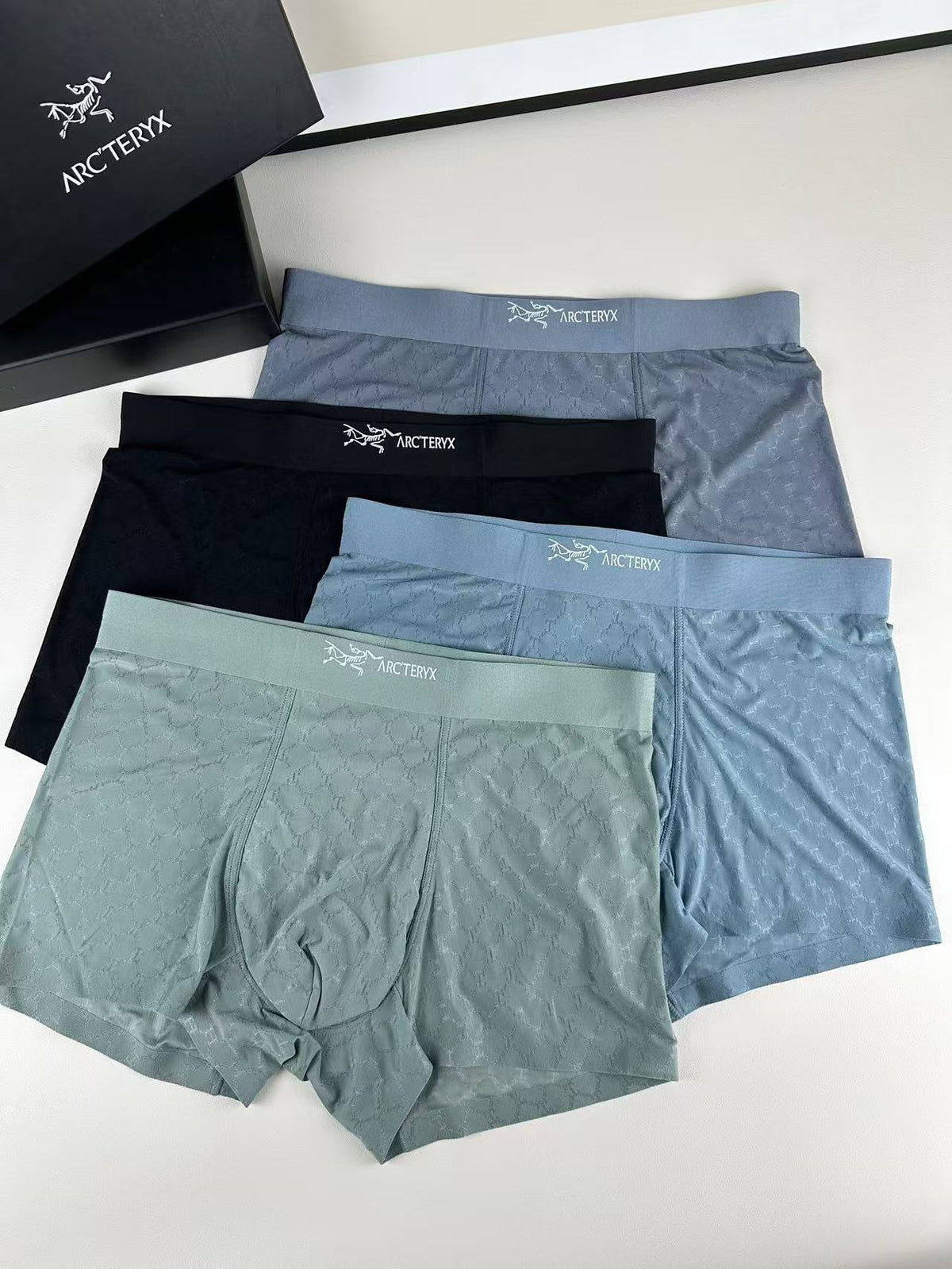 Arc'teryx Grey Green Black Fine Waist Text Boxer Briefs, image 2