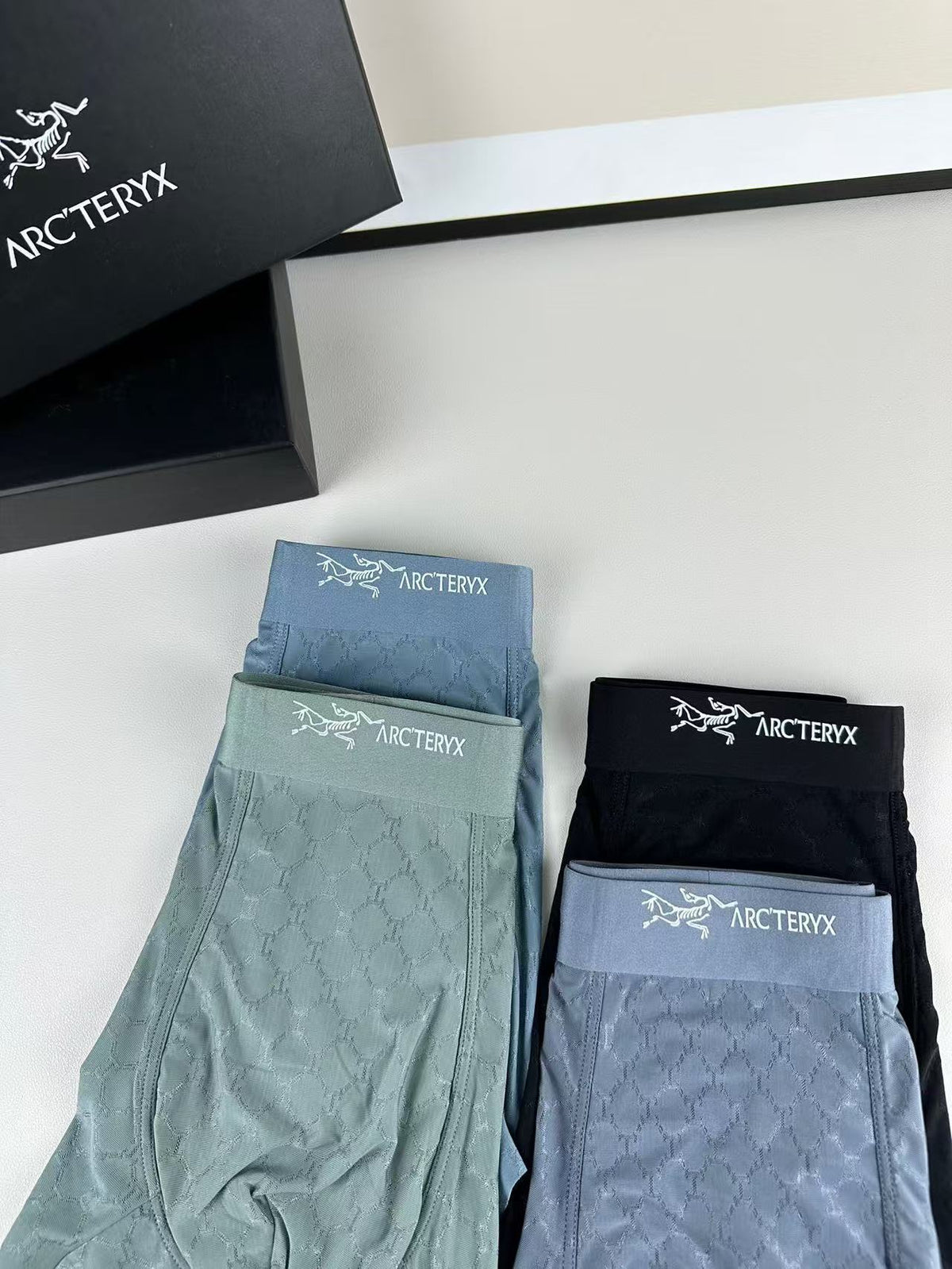 Arc'teryx Grey Green Black Fine Waist Text Boxer Briefs, image 7