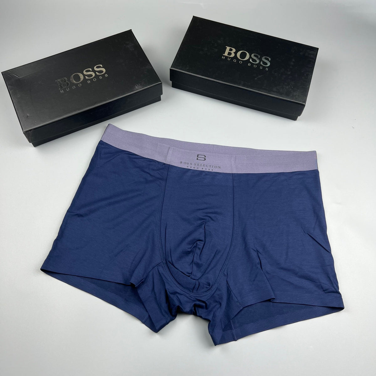 BOSS Plain Dark Boxer Briefs with Tonal Band, gallery image 11
