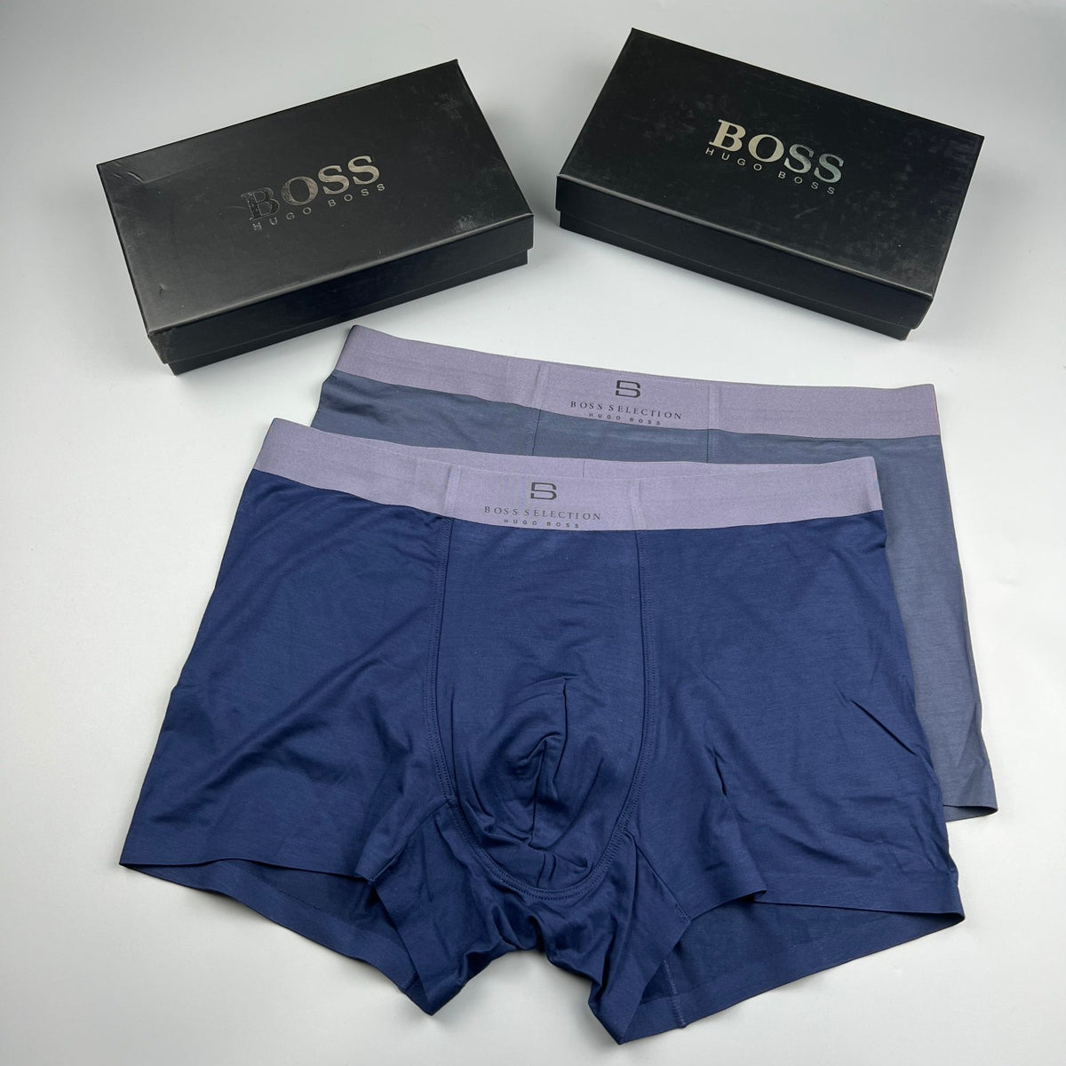 BOSS Plain Dark Boxer Briefs with Tonal Band, gallery image 13