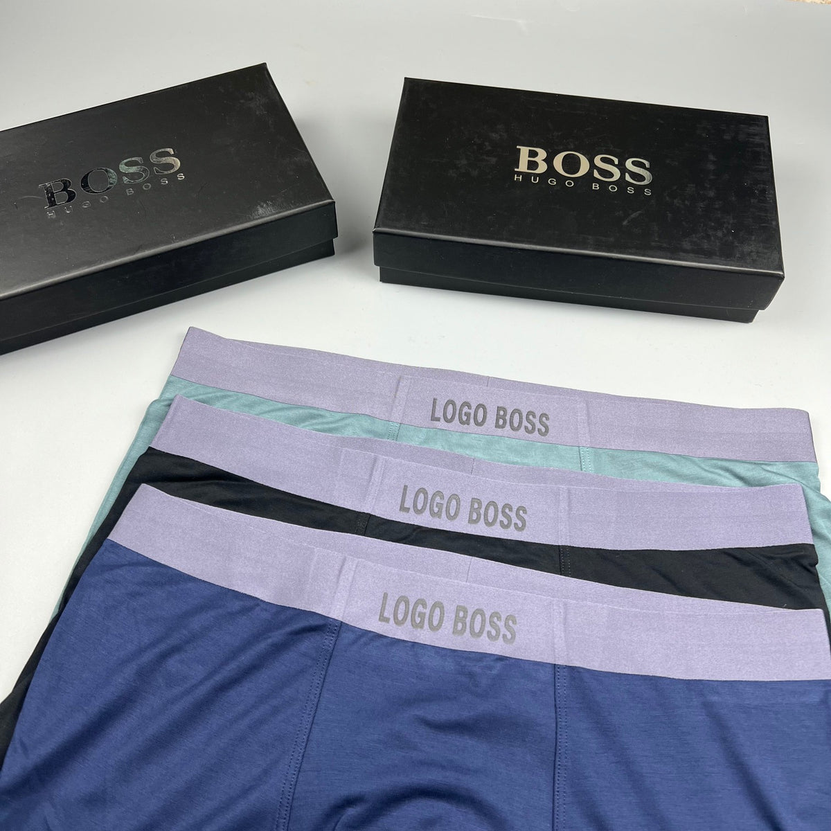 BOSS Plain Dark Boxer Briefs with Tonal Band, gallery image 7