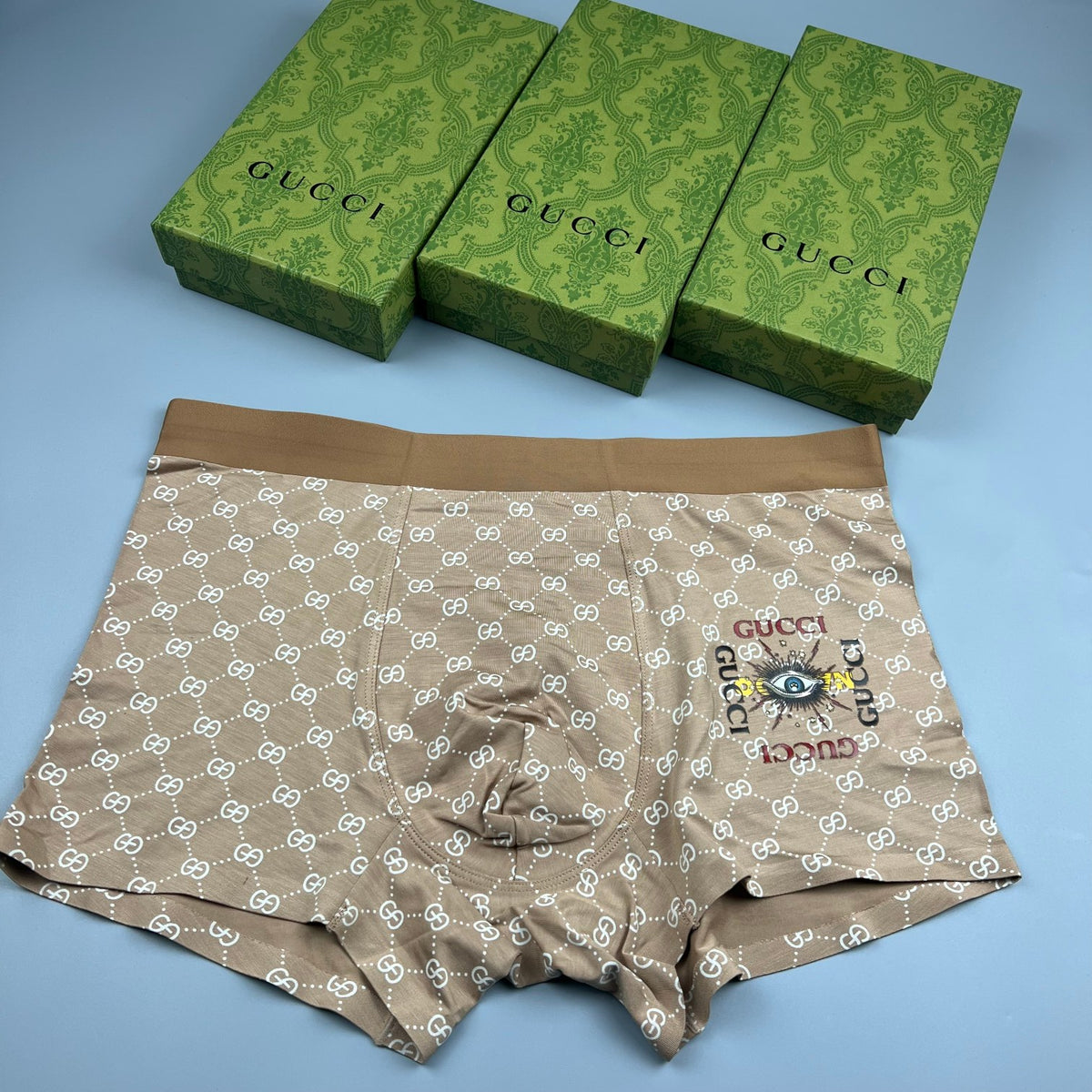 Gucci Black Geometric Repeat Pattern Boxer Briefs, image 3