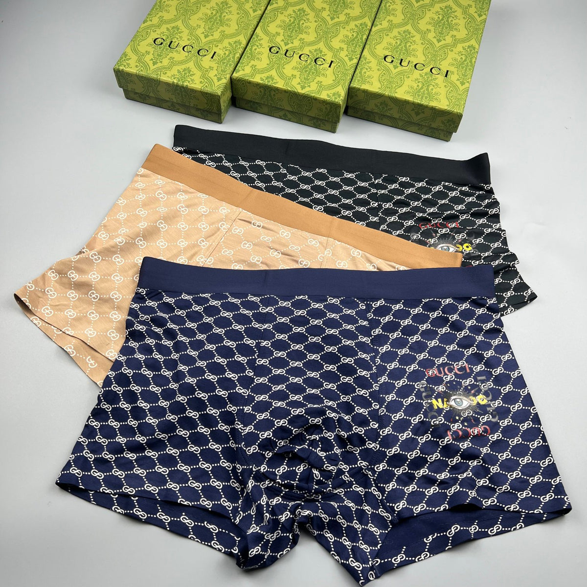 Gucci Black Geometric Repeat Pattern Boxer Briefs, image 6