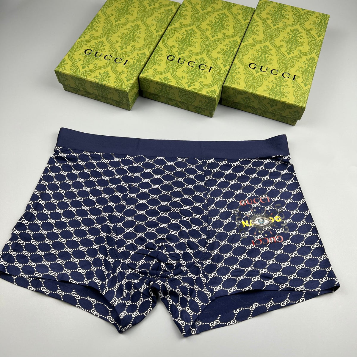 Gucci Black Geometric Repeat Pattern Boxer Briefs, image 2