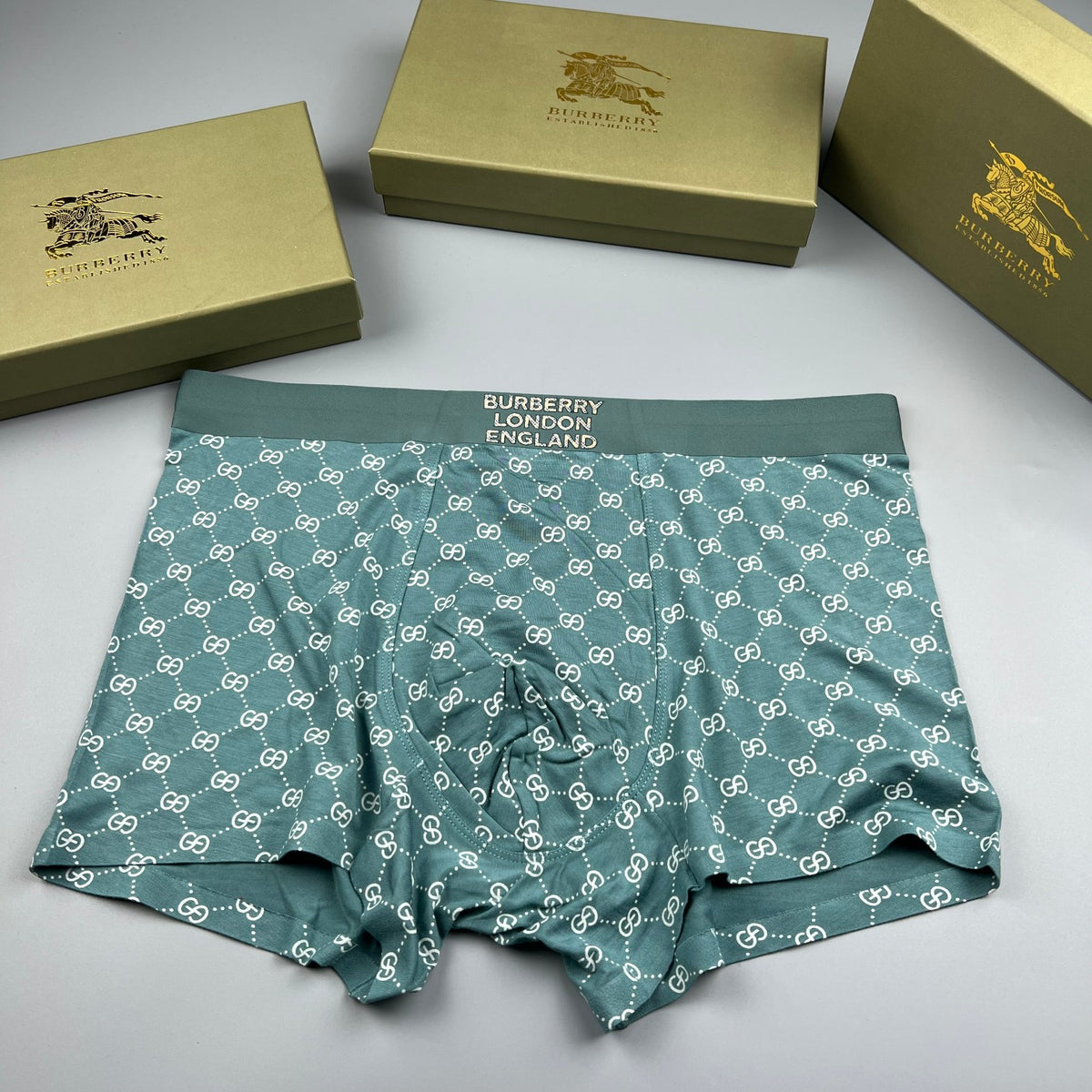 Burberry Black White Repeating Geometric Print Boxer Briefs, image 3
