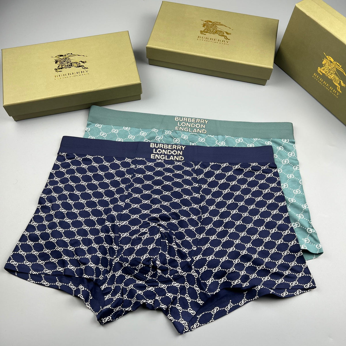 Burberry Black White Repeating Geometric Print Boxer Briefs, image 4