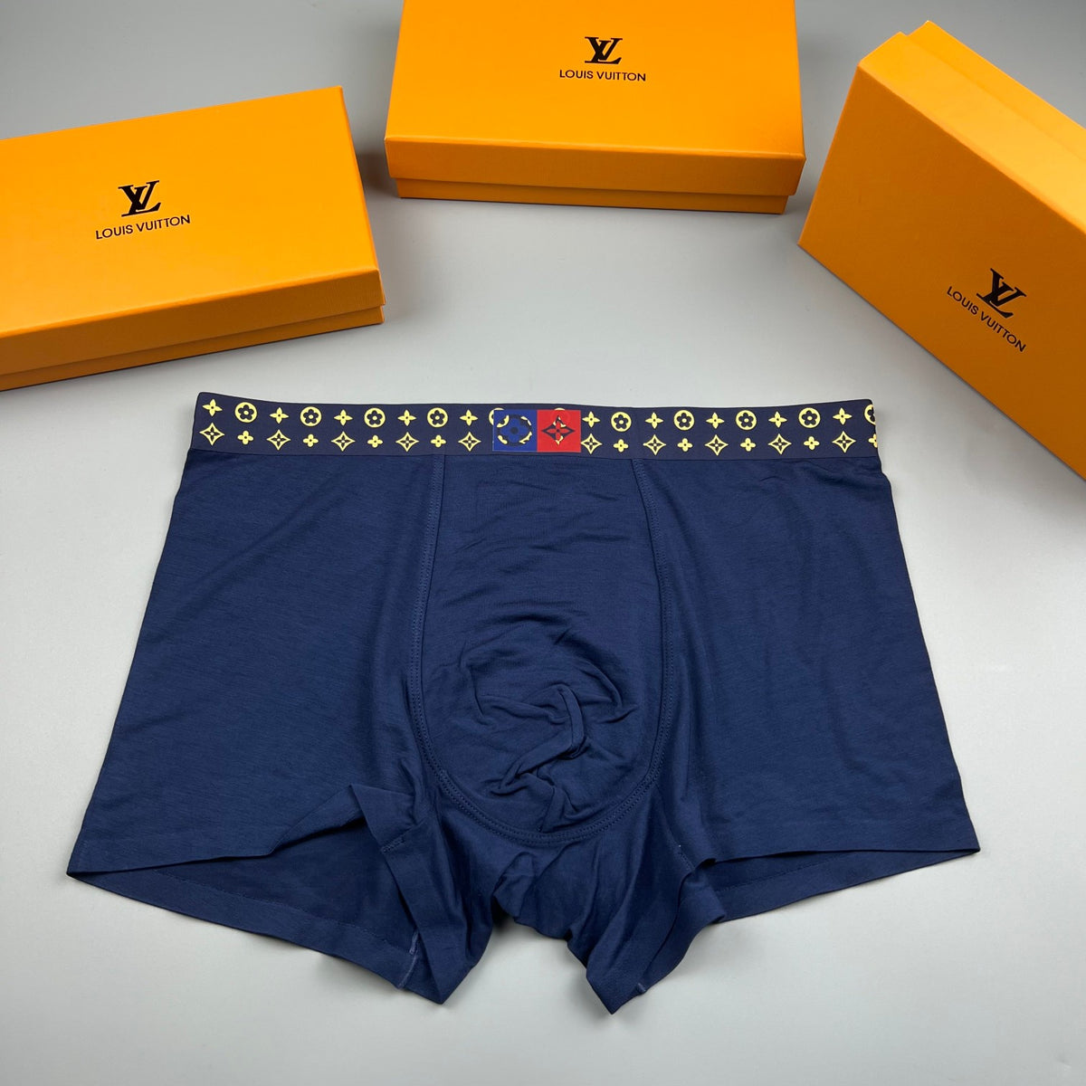 Louis Vuitton Black Gold Repeated Waist Pattern Boxer Briefs, image 2