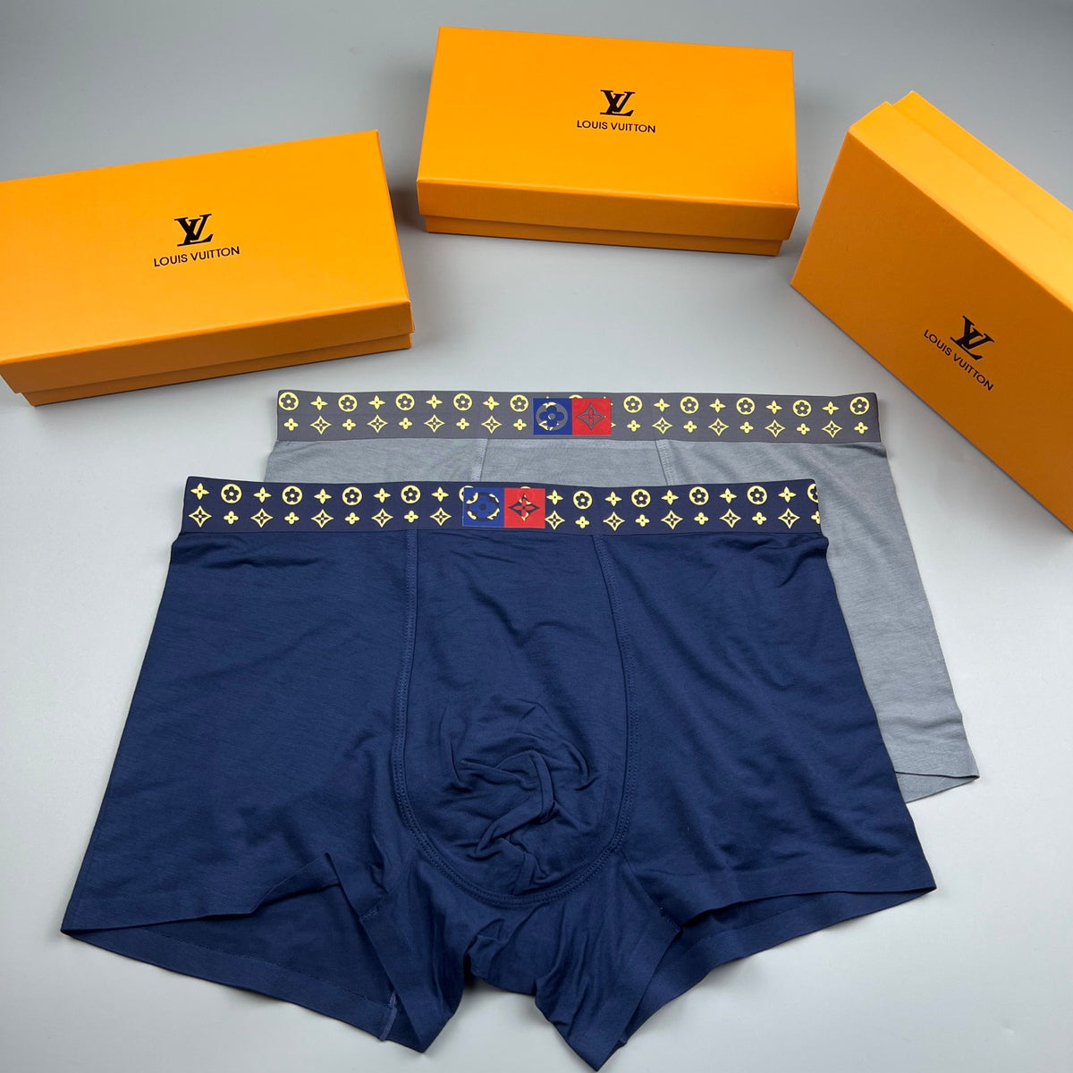 Louis Vuitton Black Gold Repeated Waist Pattern Boxer Briefs, image 4