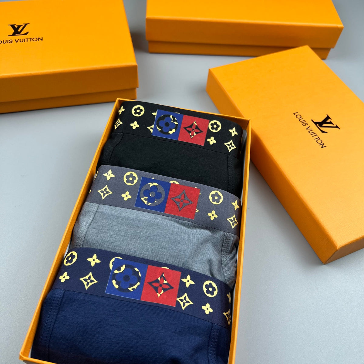 Louis Vuitton Black Gold Repeated Waist Pattern Boxer Briefs, image 9