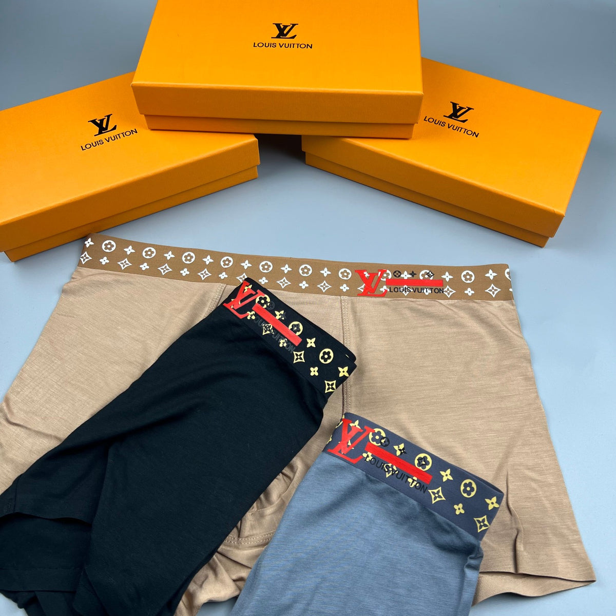 Louis Vuitton Black Multicolour Repeated Waist Pattern Boxer Briefs, image 7