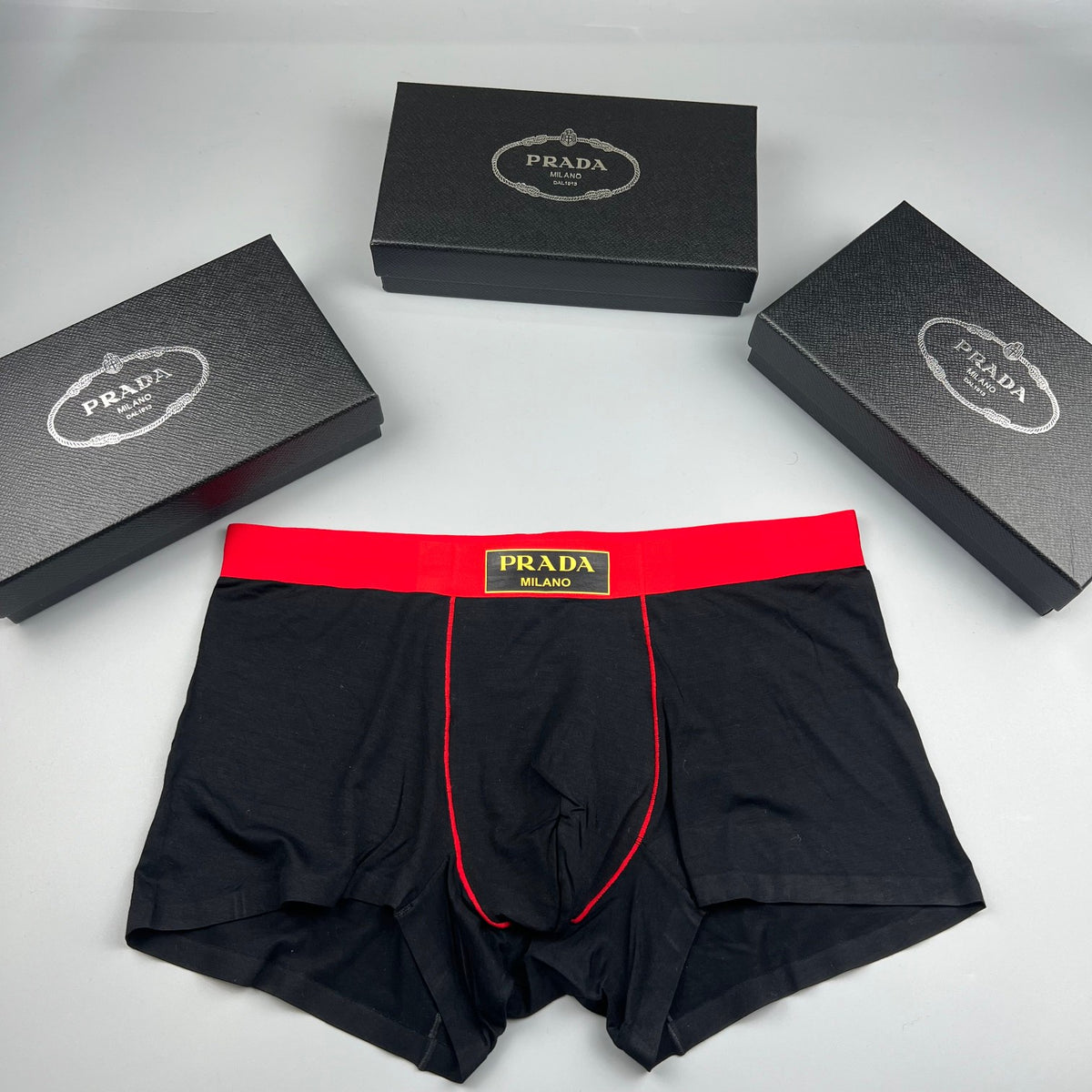 Prada White Mint Gold Waist Patch Boxer Briefs, image 3